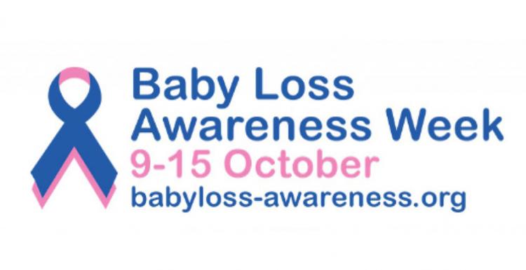 Baby Loss Awareness Week 9-15 October. Blue and pink ribbon. babyloss-awareness.org