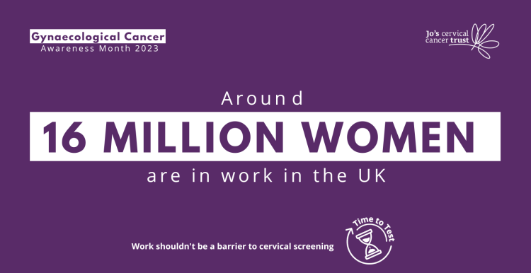 Around 16 million women are in work in the UK. Work shouldn’t be a barrier to cervical screening. Time to Test