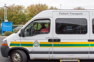 image of patient transport van