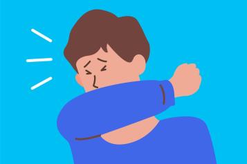 Coughing in to elbow graphic.