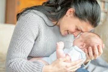 A mum and baby. 