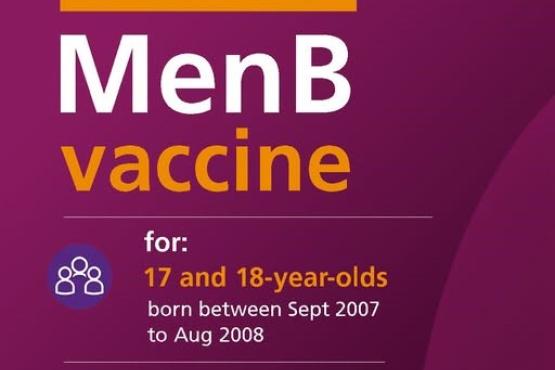 'NHS Get the free Men B vaccine for 17-18 year olds born between Sept 2007 and August 2008 Under 25's starting university or moving into resident further education.''